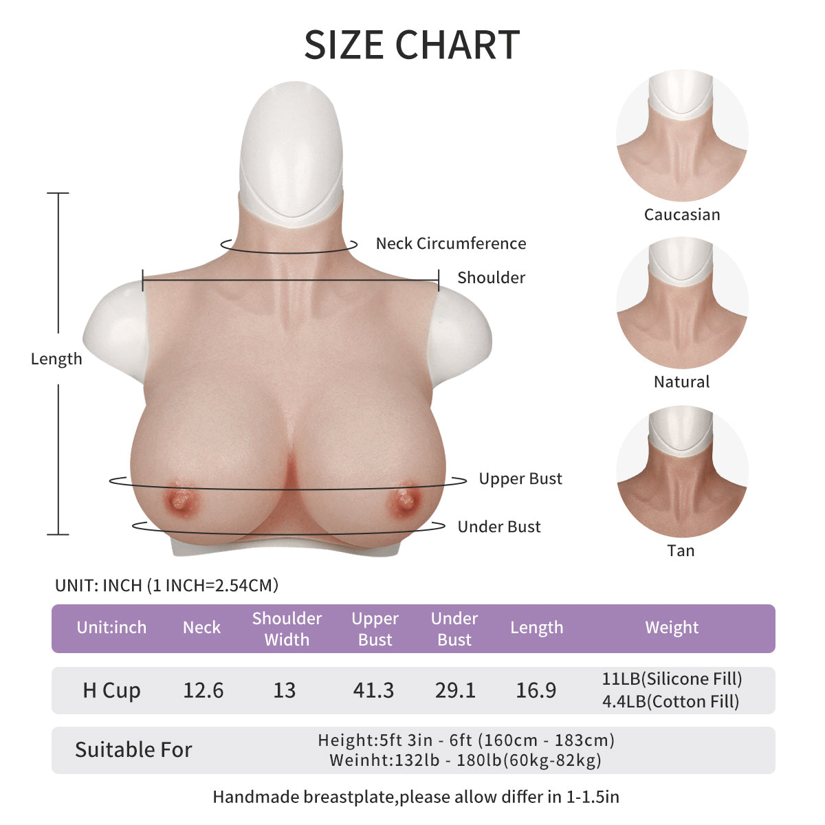 H Cup Huge Boobs Silicone Breastplate N4