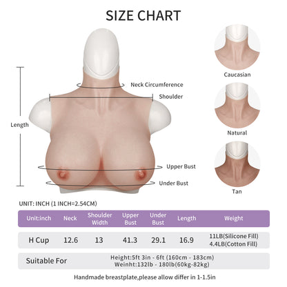 H Cup Huge Boobs Silicone Breastplate N4